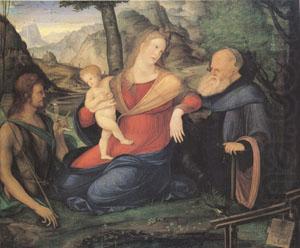 The Virgin and child Between John the Baptist and Anthony Abbot (mk05), Jacopo de Barbari